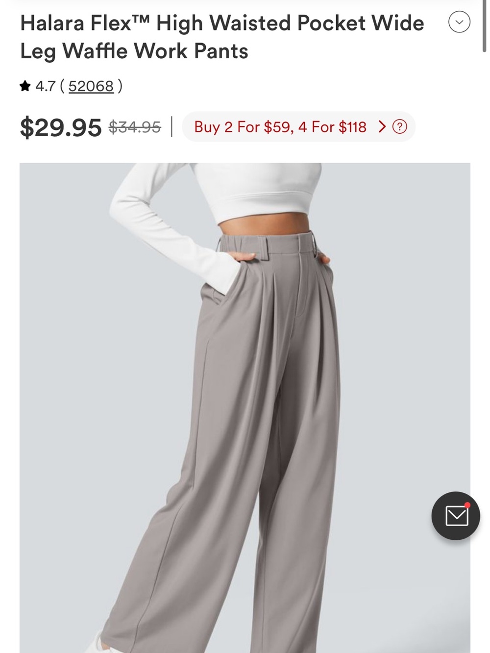 HALARA Wide Leg High-Waisted Pants in Taupe